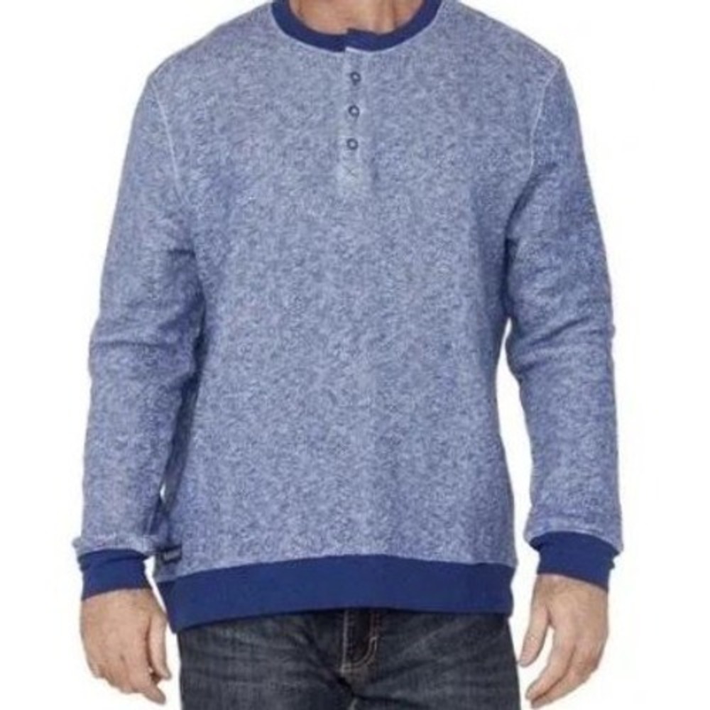 Rank 45 Mens‎ XXL Drover Blue 1/4 Snap Front French Terry Sweatshirt NWT